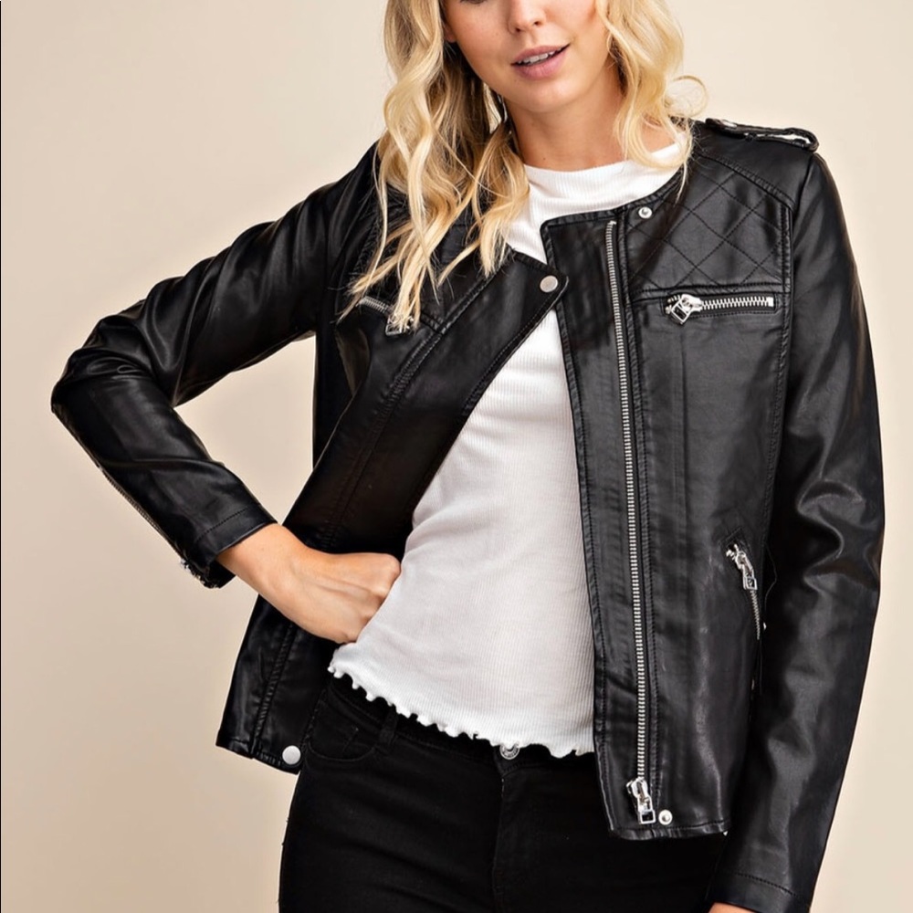 Faux leather jacket